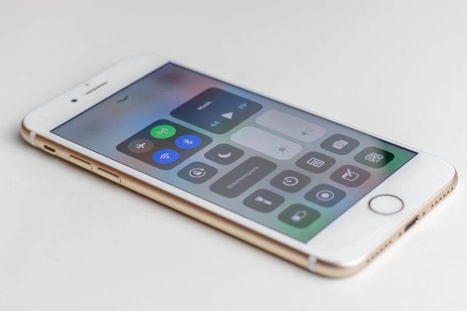 gold iPhone 6s is turned on