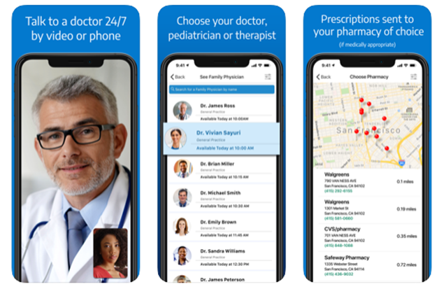 patient talking to a doctor through iphone app