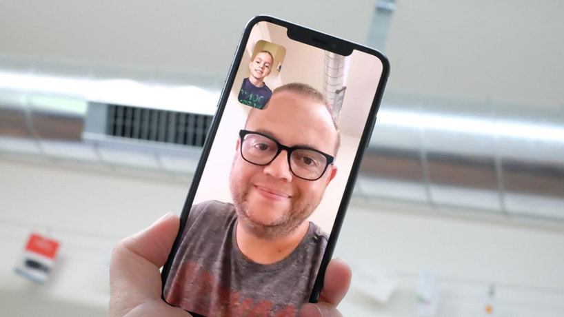 iphone screen showing two people video calling