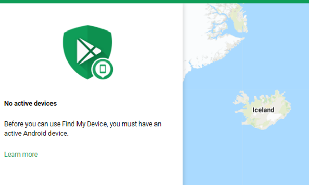 Find my device screenshot