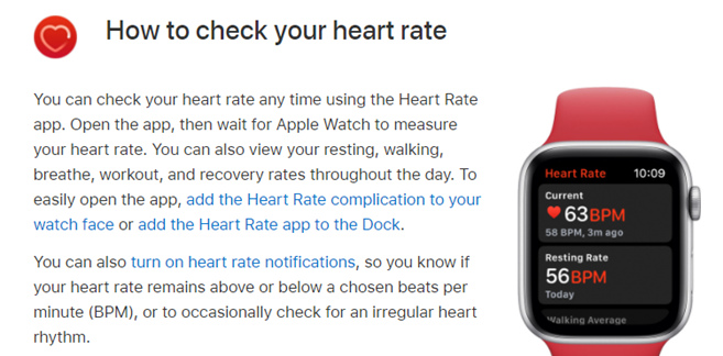 apple watch picture showing how to check your heart rate