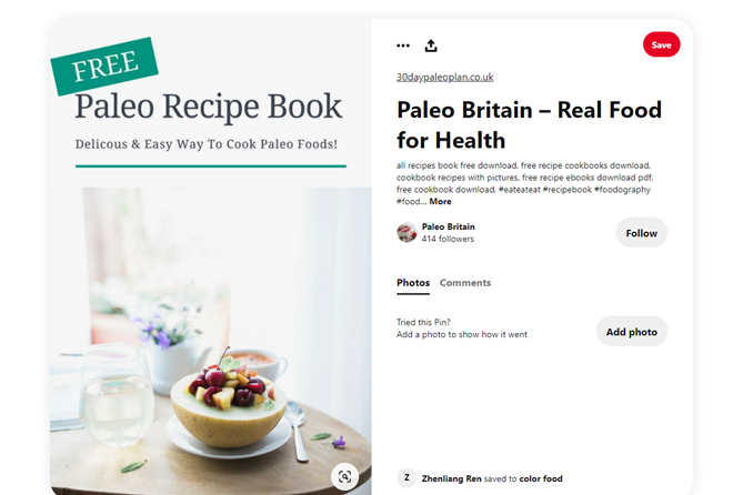 Paleo recipe book cover