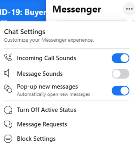 facebook chat setting