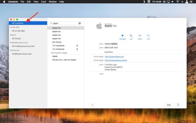 screenshot showing how to Merge and Remove Duplicate Contacts in macOS and iCloud - MacRumors